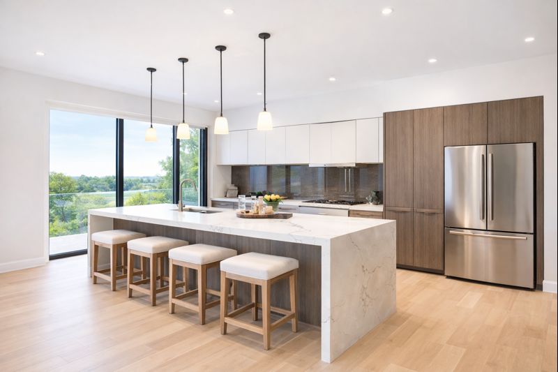 Cuisine ou aire de vie lumineuse — photo immobilière haut de gamme au Québec